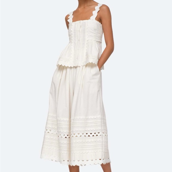 SEA NY Ryleigh Ric Rac White Zig Zag Tank Top - Picture 3 of 3